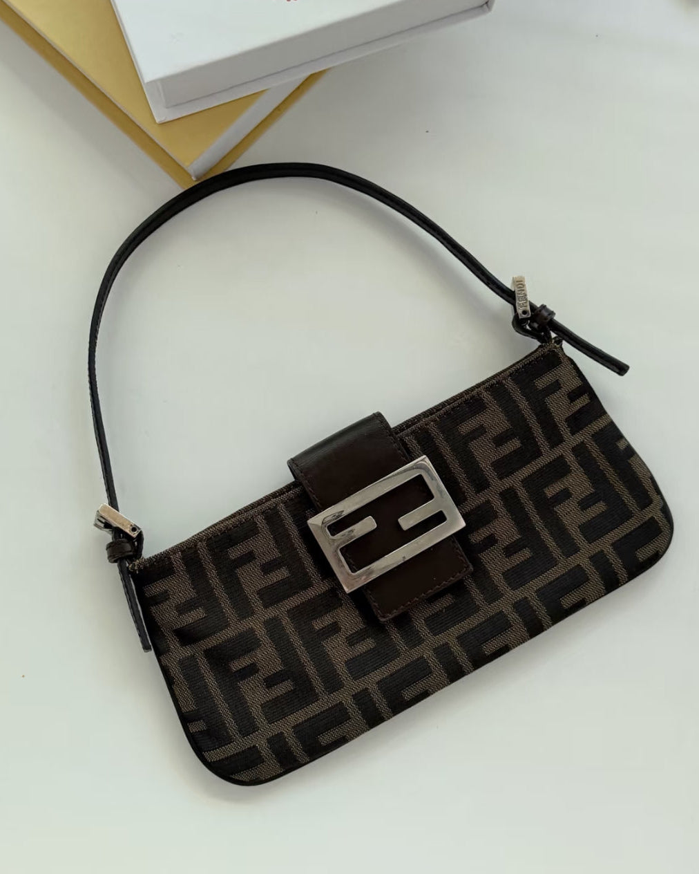 Fendi Zucca Canvas Shoulder Bag