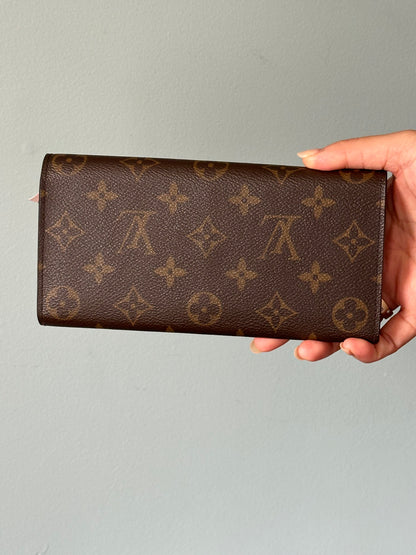 Louis Vuitton Emilie Monogram Wallet (Pink Button & Interior)