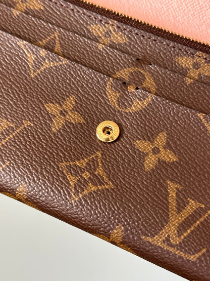 Louis Vuitton Emilie Monogram Wallet (Pink Button & Interior)