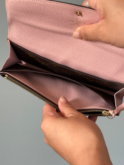 Louis Vuitton Emilie Monogram Wallet (Pink Button & Interior)