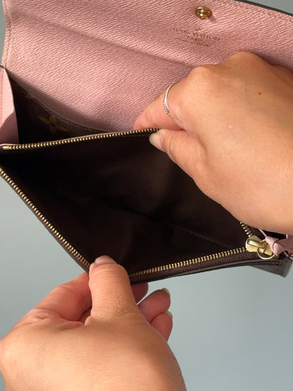 Louis Vuitton Emilie Monogram Wallet (Pink Button & Interior)