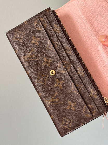 Louis Vuitton Emilie Monogram Wallet (Pink Button & Interior)