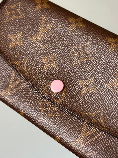 Louis Vuitton Emilie Monogram Wallet (Pink Button & Interior)