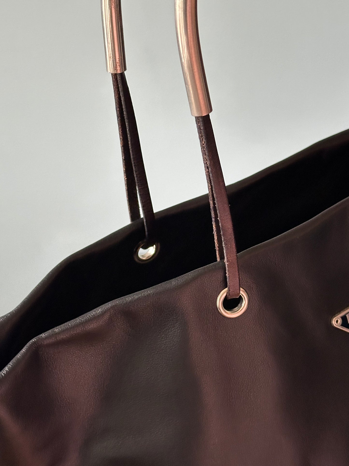 PRADA Rare Black Lambskin Tote Bag Silver Handles