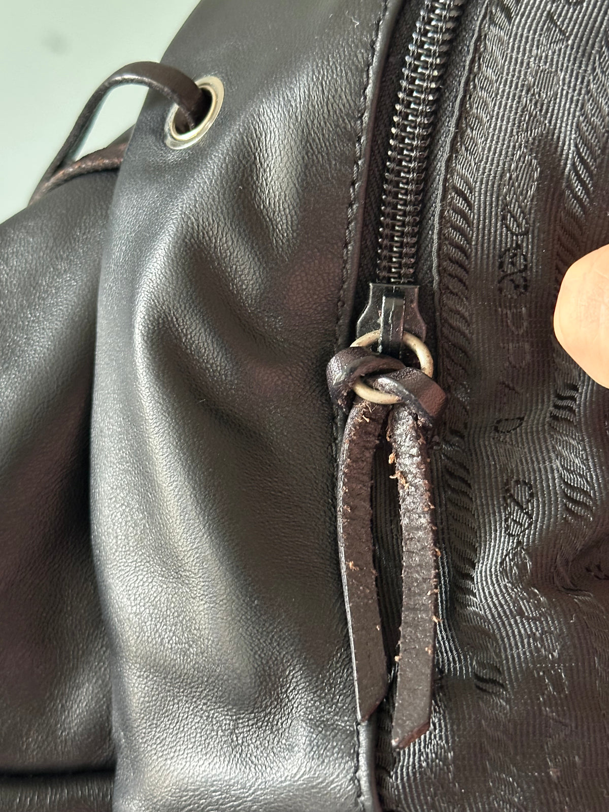PRADA Rare Black Lambskin Tote Bag Silver Handles