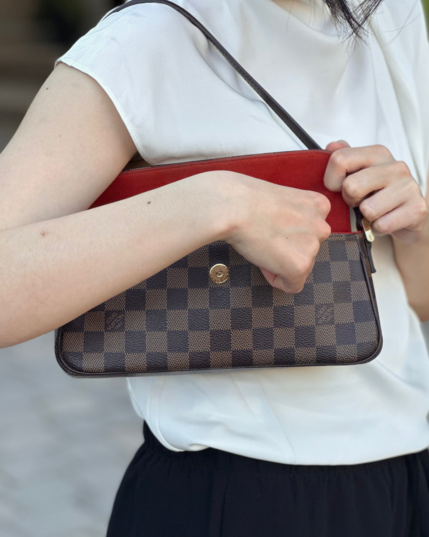 Louis Vuitton Damier Ebene Recoleta Shoulder Bag