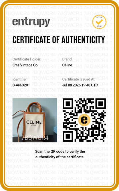 Celine Vertical Cabas Canvas with Leather Mini Tote Bag