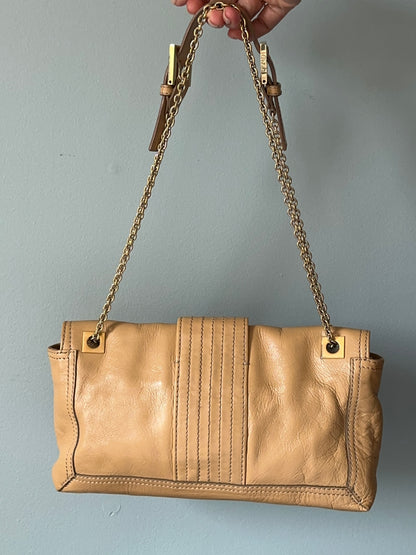 Fendi Lambskin Sand Beige Baguette Convertible Bag