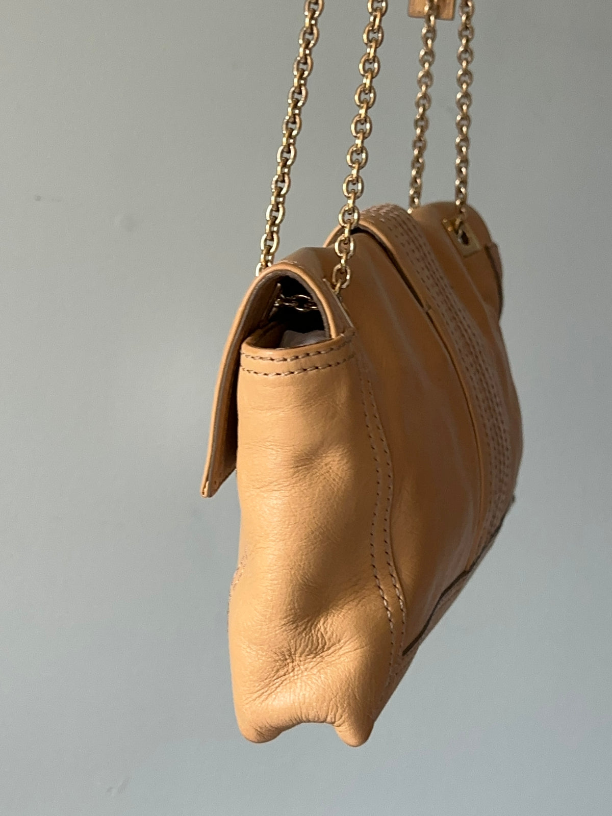 Fendi Lambskin Sand Beige Baguette Convertible Bag