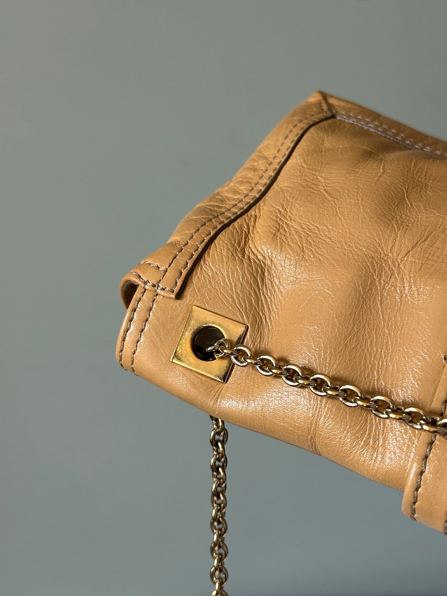 Fendi Lambskin Sand Beige Baguette Convertible Bag