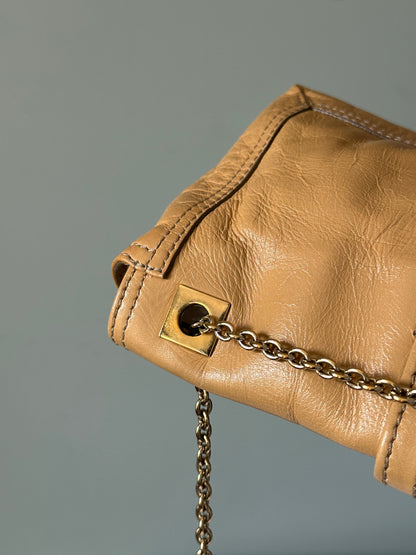 Fendi Lambskin Sand Beige Baguette Convertible Bag