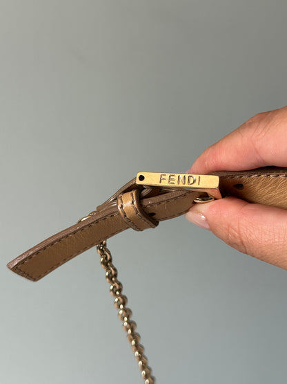 Fendi Lambskin Sand Beige Baguette Convertible Bag