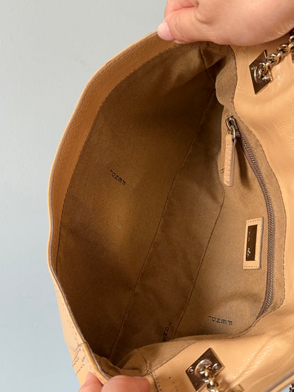 Fendi Lambskin Sand Beige Baguette Convertible Bag