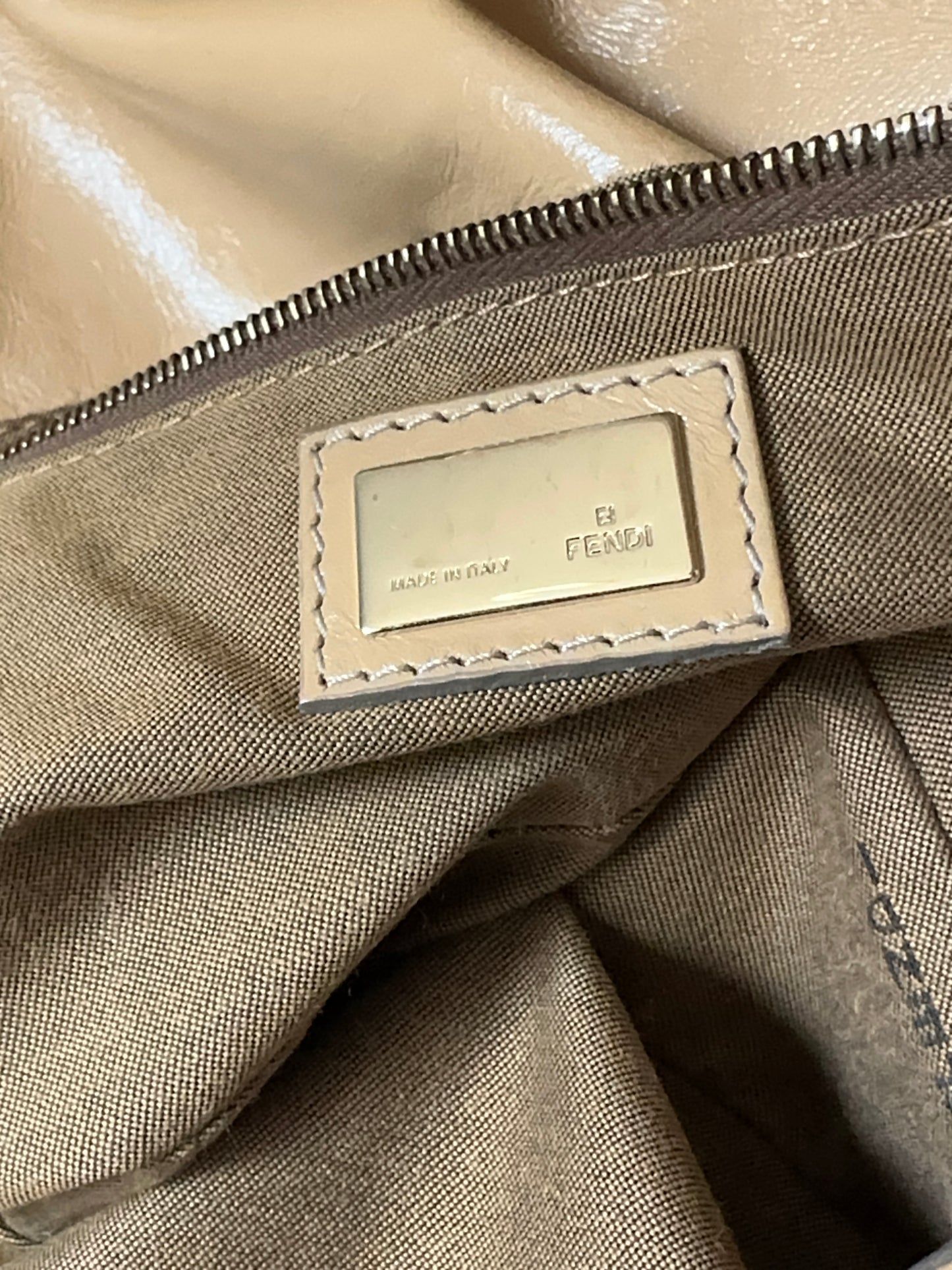 Fendi Lambskin Sand Beige Baguette Convertible Bag