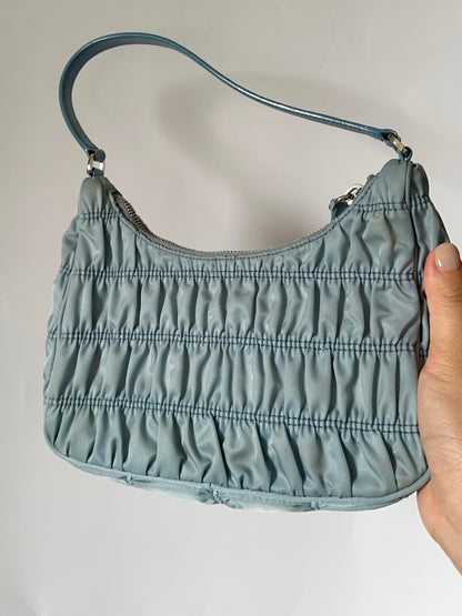 Prada Baby Blue Tessuto Gaufre Re-edition Shoulder Bag