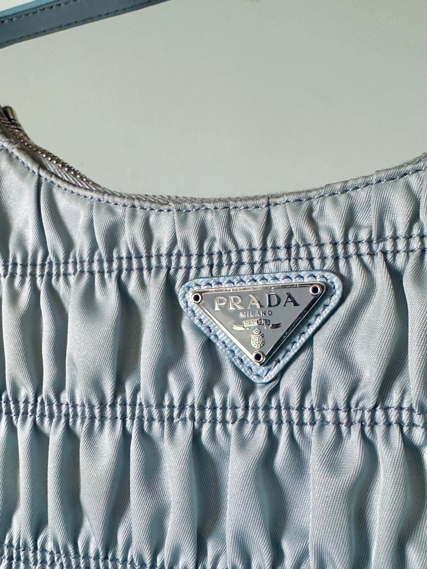Prada Baby Blue Tessuto Gaufre Re-edition Shoulder Bag