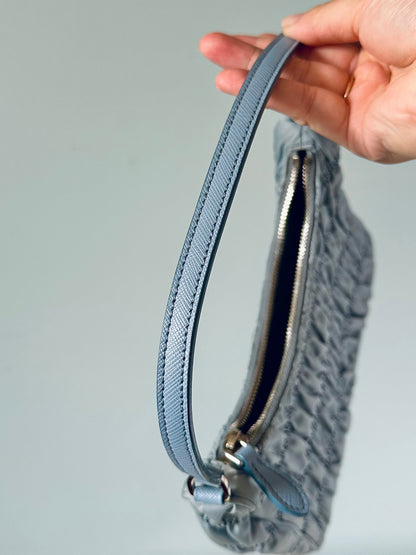 Prada Baby Blue Tessuto Gaufre Re-edition Shoulder Bag