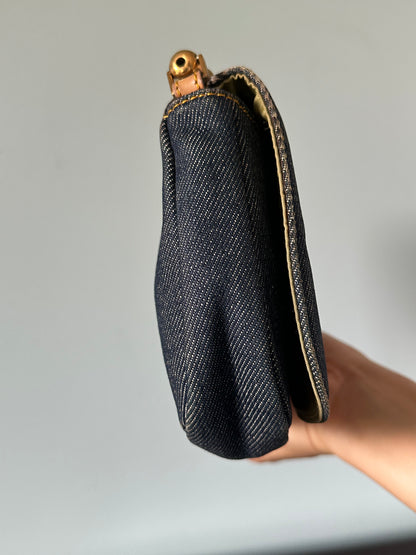 Christian Dior Malice Denim Golden Bead Shoulder Bag
