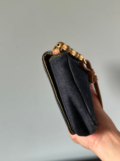 Christian Dior Malice Denim Golden Bead Shoulder Bag