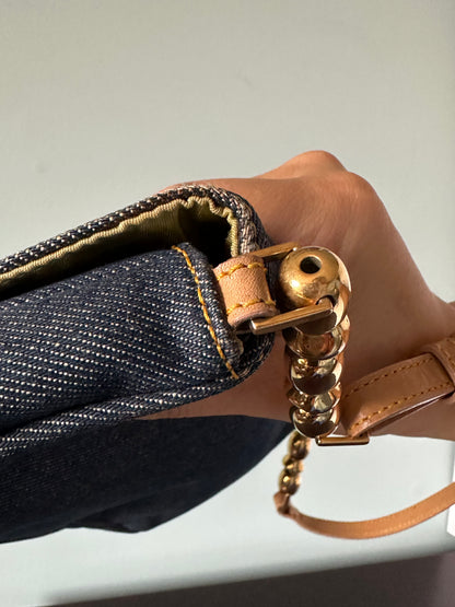 Christian Dior Malice Denim Golden Bead Shoulder Bag