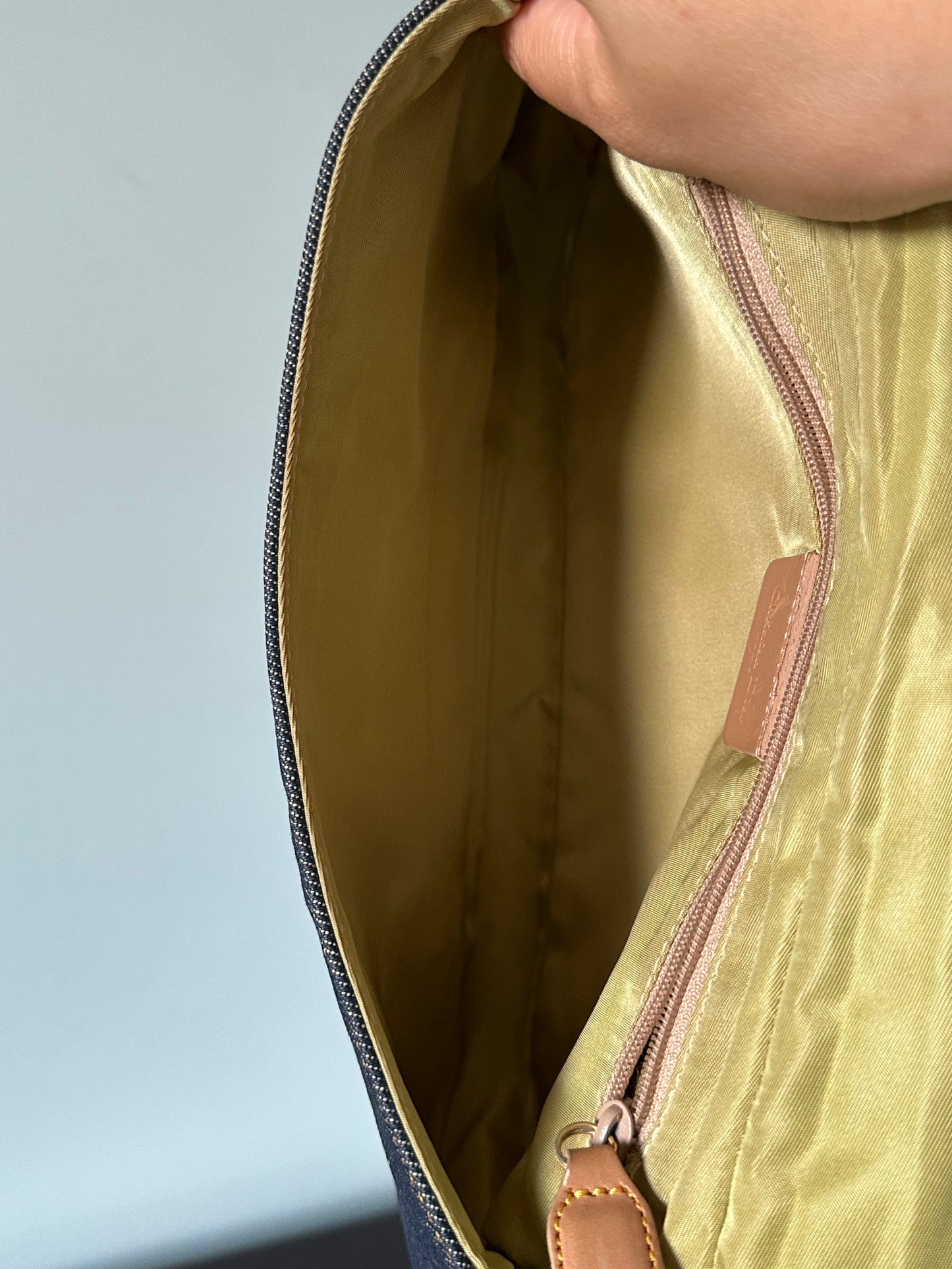 Christian Dior Malice Denim Golden Bead Shoulder Bag