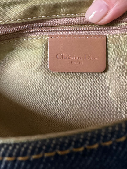 Christian Dior Malice Denim Golden Bead Shoulder Bag
