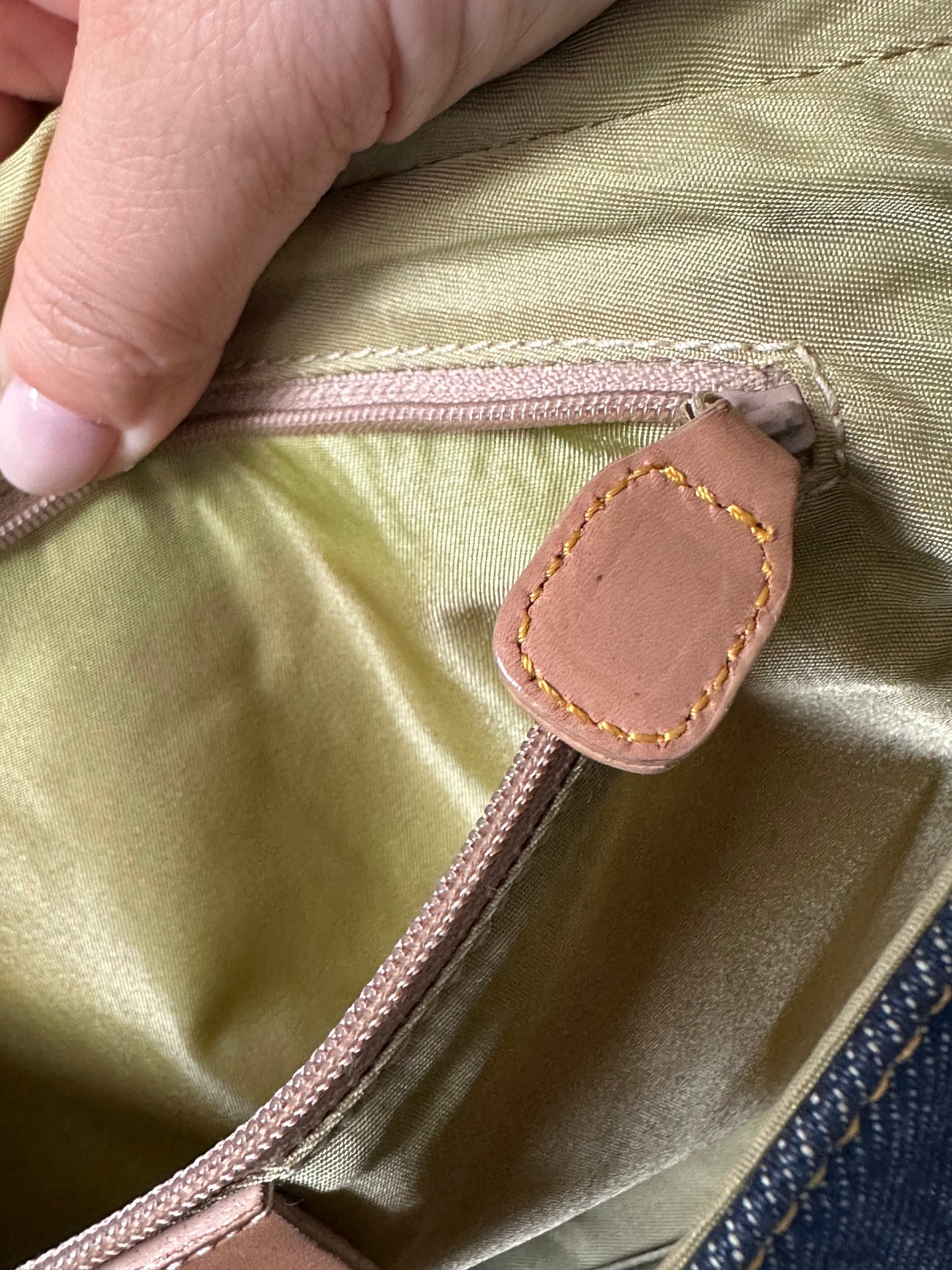 Christian Dior Malice Denim Golden Bead Shoulder Bag