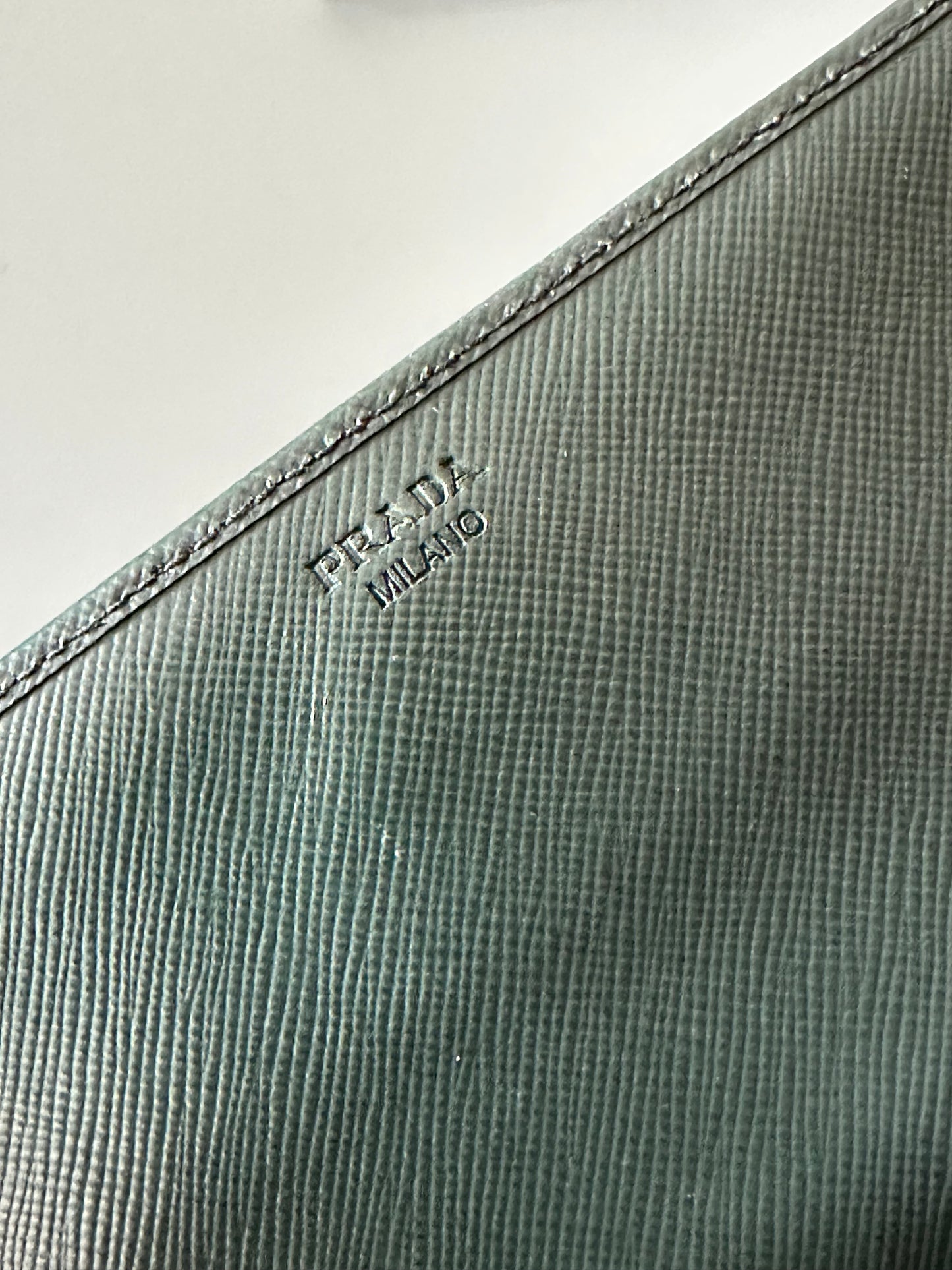 Prada Emerald Green Saffiano Continental Wallet on Strap