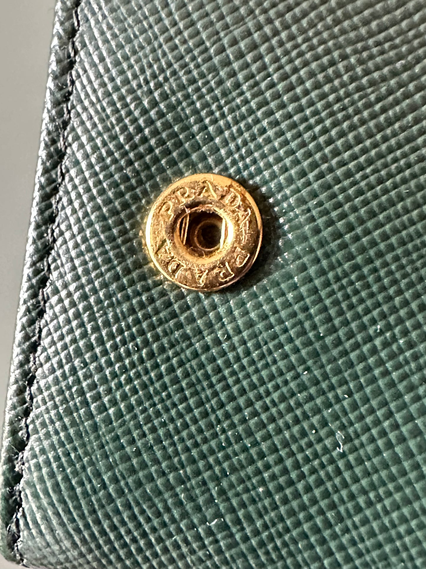 Prada Emerald Green Saffiano Continental Wallet on Strap