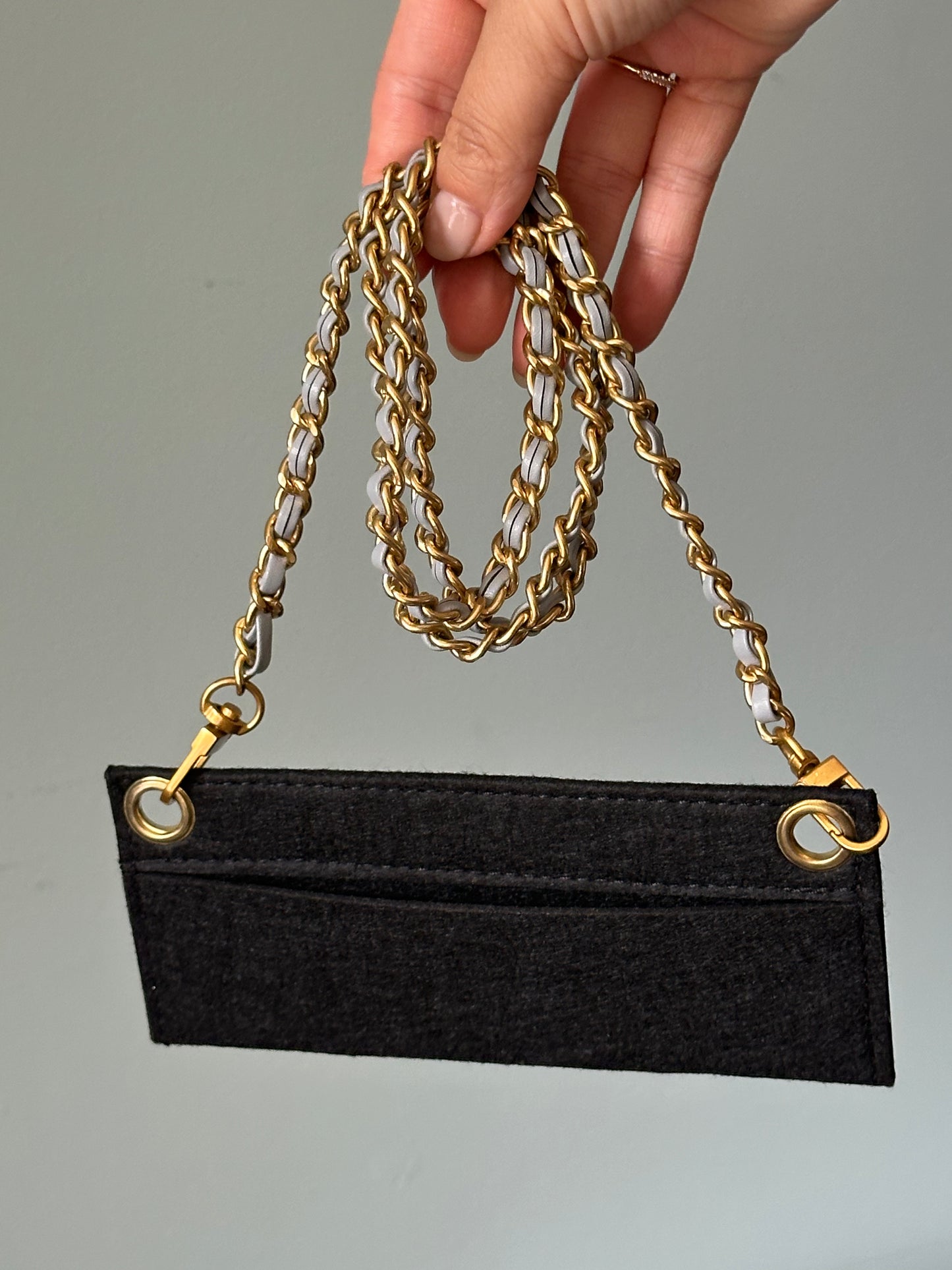 Prada Baby Blue Saffiano Continental Wallet with Chain