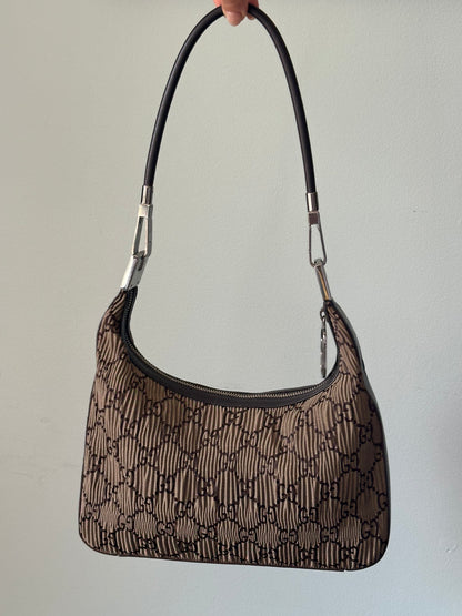 Gucci GG Pleated Monogram Hobo Shoulder Bag