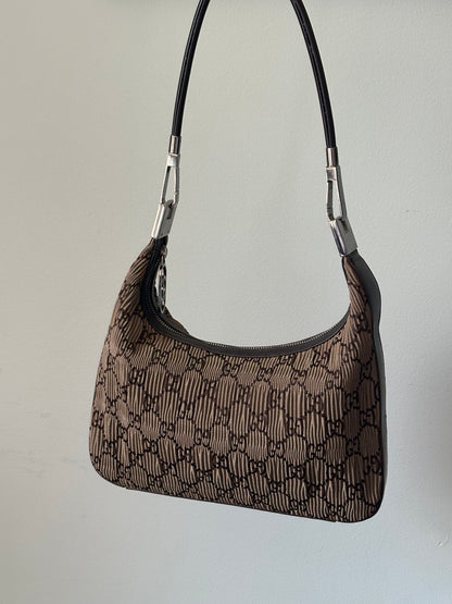 Gucci GG Pleated Monogram Hobo Shoulder Bag