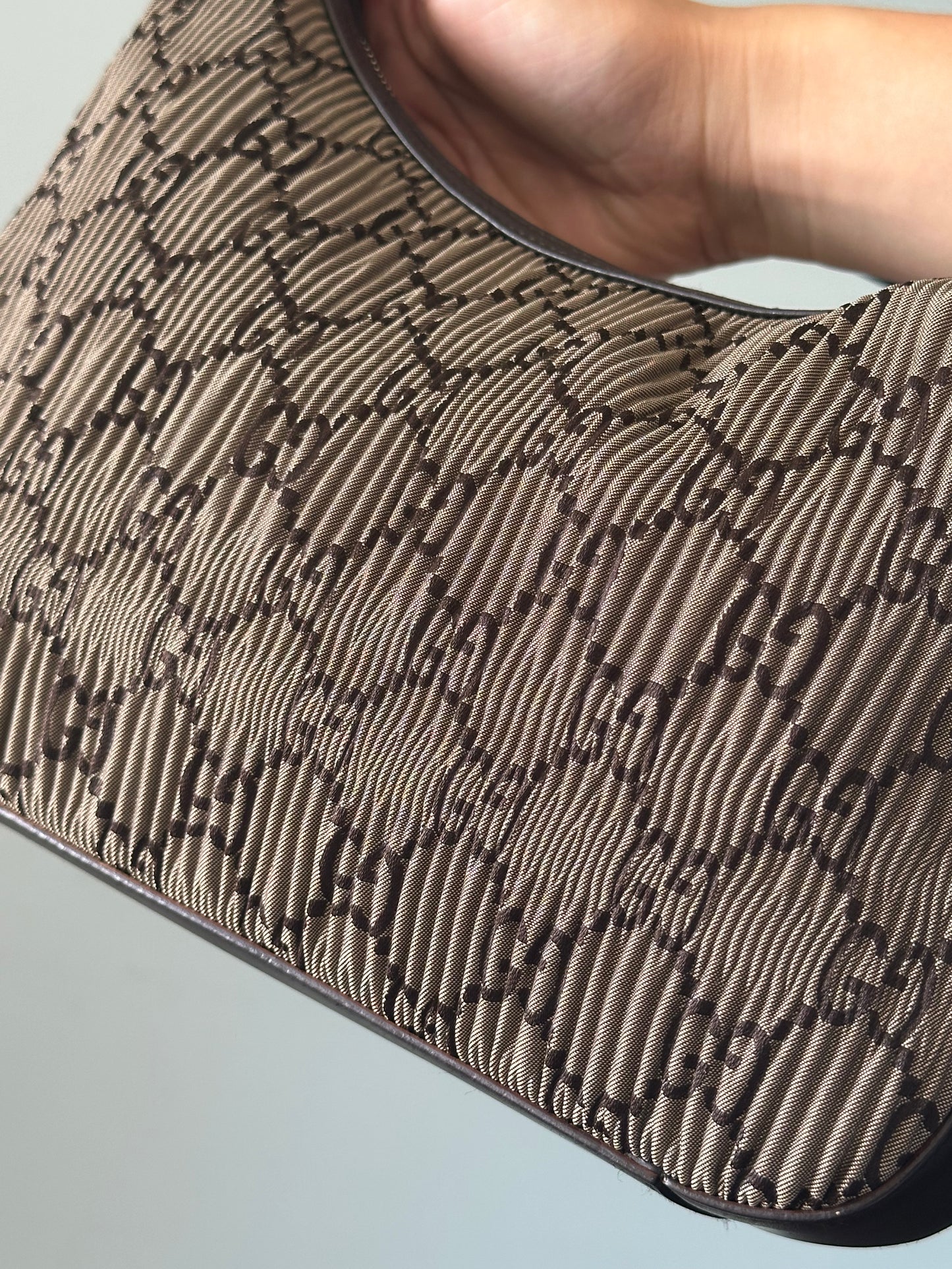 Gucci GG Pleated Monogram Hobo Shoulder Bag