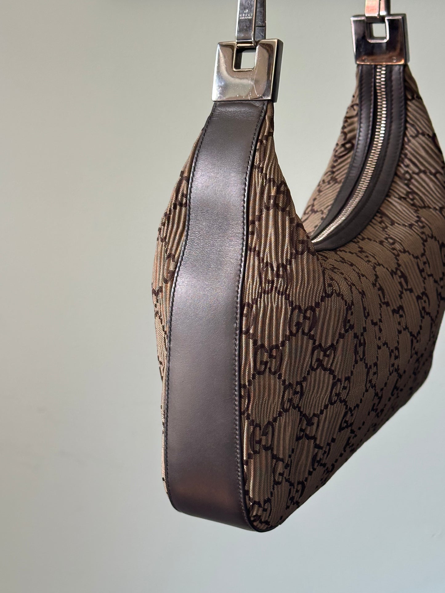 Gucci GG Pleated Monogram Hobo Shoulder Bag