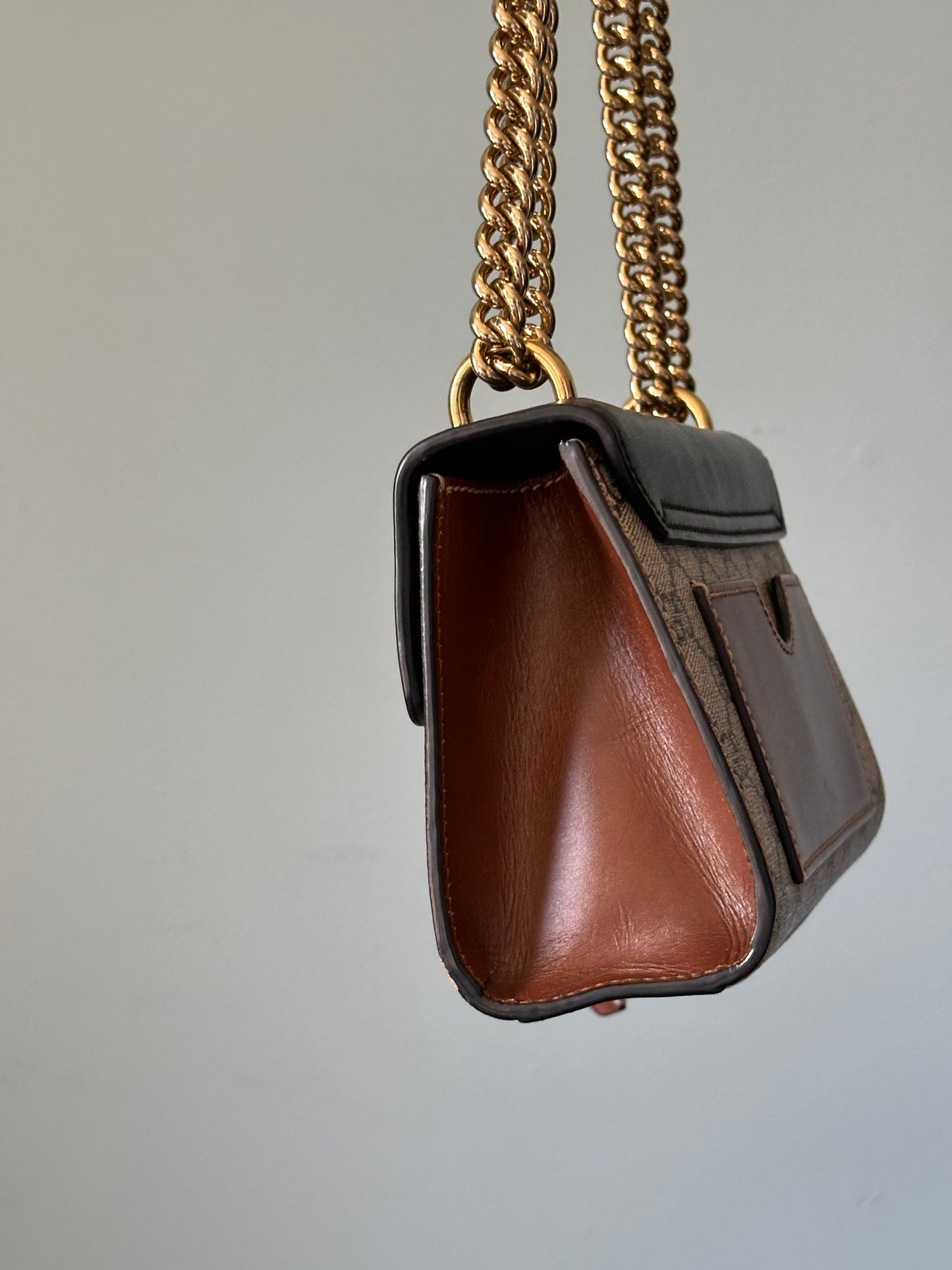 Gucci Small GG Supreme Black Padlock Shoulder Crossbody Bag