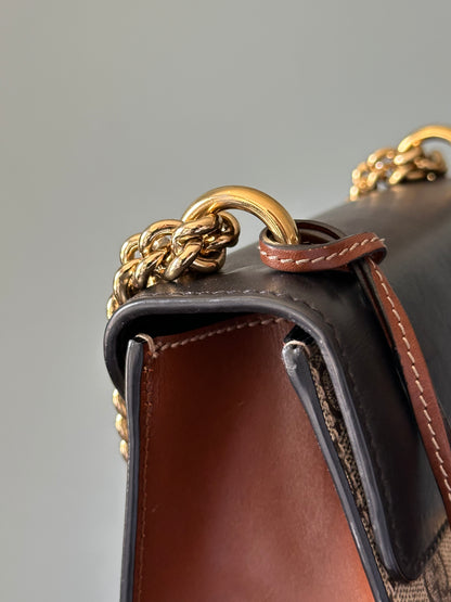 Gucci Small GG Supreme Black Padlock Shoulder Crossbody Bag