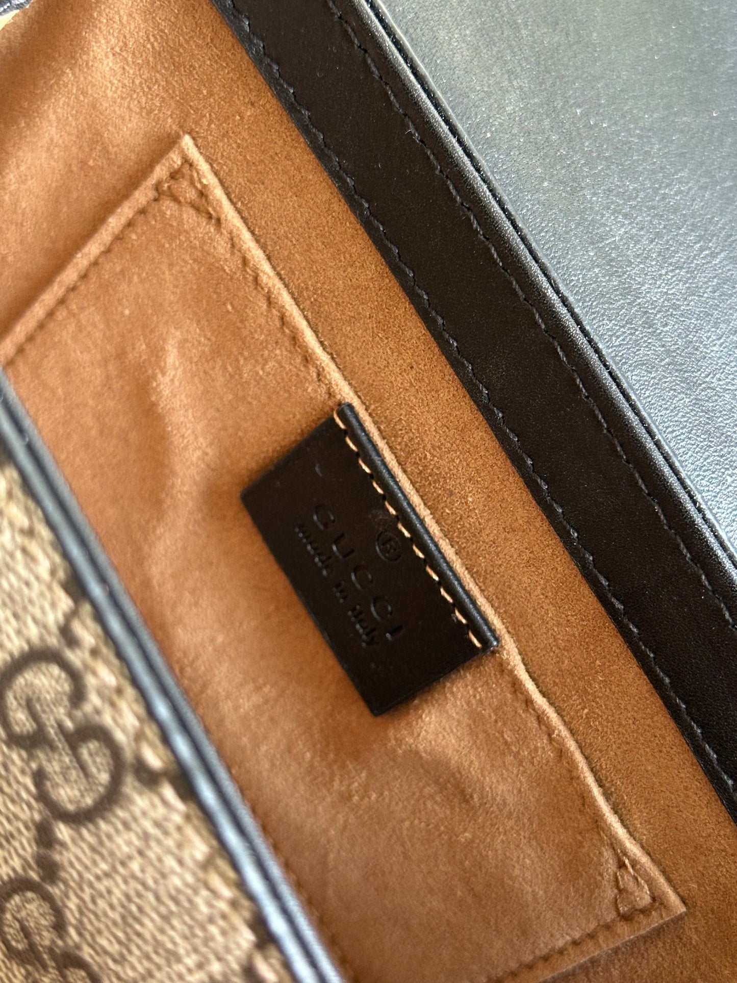 Gucci Small GG Supreme Black Padlock Shoulder Crossbody Bag