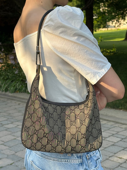 Gucci GG Pleated Monogram Hobo Shoulder Bag
