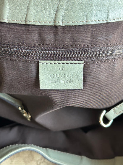 Gucci GG Canvas Abbey D-Ring Shoulder Bag Hobo Tote - Pistachio Green