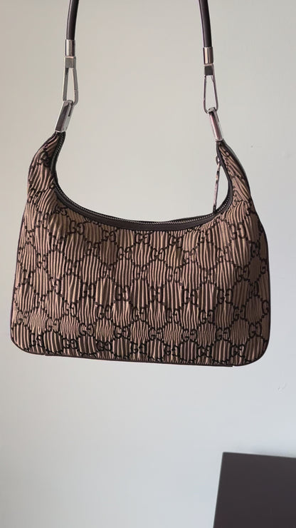 Gucci GG Pleated Monogram Hobo Shoulder Bag